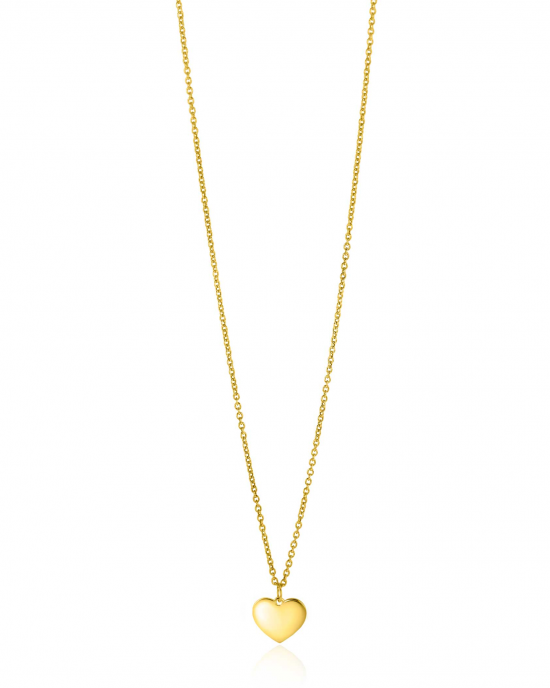 14 krt geelgouden Zinzi fantasie collier met een hangend hartje ca 8 mm, lengte 40 + 3 cm, ZGC312 - 11114720