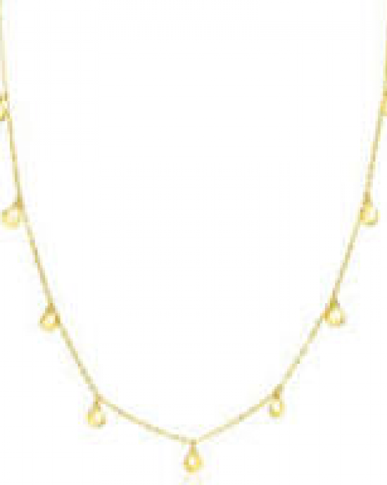 14 krt geelgouden fantasie Zinzi collier met daaraan 9 bungelende ronde plaatjes, 40-45 cm, ZGC488 - 11114721