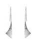 zilveren Nol langwerpige oorhaken, handgesmeed, fantasiemodel, strak recht model, Onder Folie verfraaid, model AG04809-4-F - 11114772