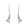 zilveren Nol langwerpige oorhaken, handgesmeed, fantasiemodel, strak recht model, Onder Folie verfraaid, model AG04809-4-F - 11114772