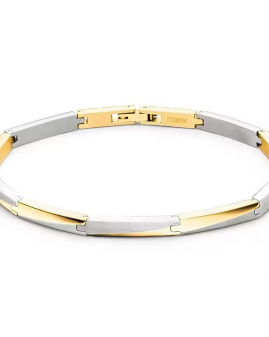 Boccia titanium bicolor fantasieschakel armband, ca 21 cm, 03059-02 - 11114822