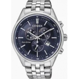 stalen Citizen Chronograaf, ecodrive uurwerk, voorzien van saffierglas, 100 m WD , blauwe wijzerplaat en datumfunctie - 11114830