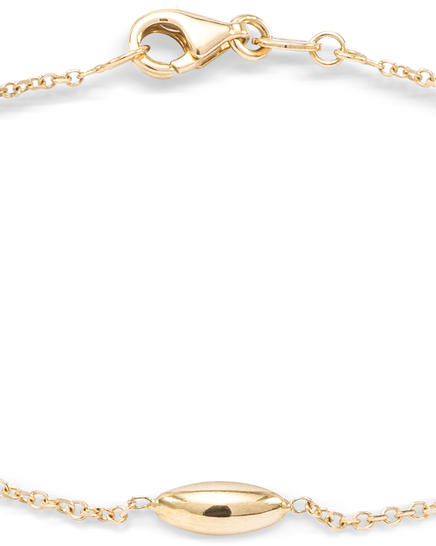 14 krt geelgouden Monzario fantasieschakel armband met 5 ovaaltjes, 18,5 cm lengte model 988-A Geel - 11114843