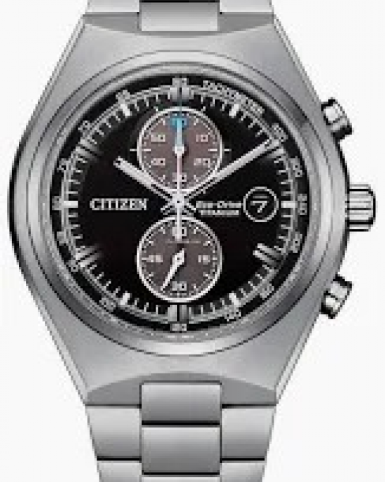 Citizen horloge volledig titanium Eco-Drive chronograaf, voorzien van saffierglas, donkere wijzerplaat en datumfunctie, 100 meter WD - 11115039