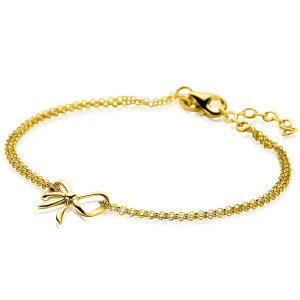 Zinzi geel verguld fantasie schakelarmband, met dubbelbandje en een strikje in het midden 16 + 3 cm ZIA2677 - 11115050