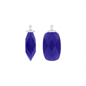 Zilveren Heide Heinzendorff oorringhangers gefacetteerd glas, rechthoekig 10 x 16 mm. Model 22300030945 blauw - 11115224