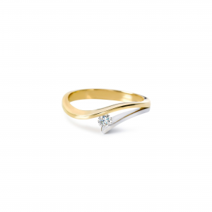 14 karaats bi-colour gouden R & C groeibriljant ring model 38 meersteens. Voorzien van 5 briljant geslepen diamanten in oplopende grootte; 0.03, 0.06, 0.08, 0.10 en 0.13 crt. - 11115230