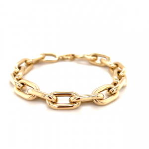 Monzario 14 karaats geelgouden open ankerschakel armband met een totale lengte van 20 cm. Voorzien van een sier veerring sluiting Referentienummer 1428-a geel - 11115308