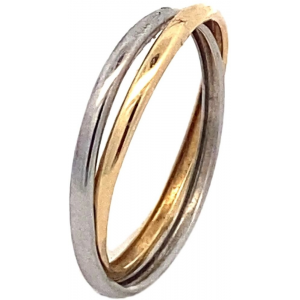 Monzario 14 karaats geel- en witgouden gladde holle ringen  door elkaar. Rerentienummer 899-r bic - 11115310