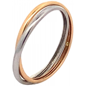 Monzario 14 karaats rosé- en witgouden gladde holle ringen  door elkaar. Rerentienummer 899-r RW - 11115311