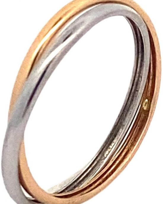 Monzario 14 karaats rosé- en witgouden gladde holle ringen  door elkaar. Rerentienummer 899-r RW - 11115311