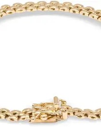 14 krt geelgouden Monzario fantasie schakelcollier, Panthere style, 3 rijig gepolijste schakels, voorzien van een insteekveer en een veiligheidsachtje, lengte 45 cm en breedte ca 3,7 mm, refnr : 1343C geel - 11115339