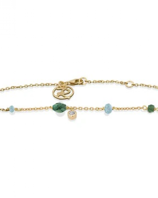 Rabinovich Zilveren geelvergulde armband met groene onyx .Ref ; Minetta 72301329 - 11115413