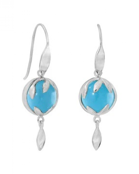 Rabinovich Zilveren oorsieraden met blauwe calcedoon .Ref ; Serenity 82304008 - 11115425