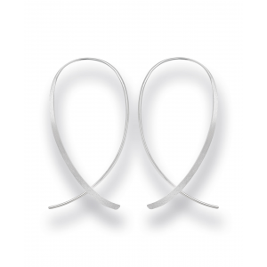 Zilveren oorsieraden uit de Bastian collectie lange en sierlijke fantasie oorhaken , gepolijst - 11115461