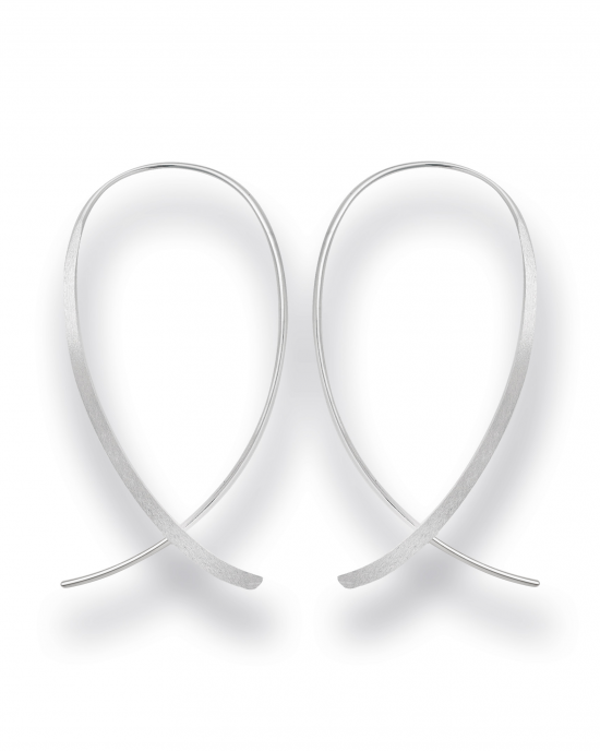 Zilveren oorsieraden uit de Bastian collectie lange en sierlijke fantasie oorhaken , gepolijst - 11115461