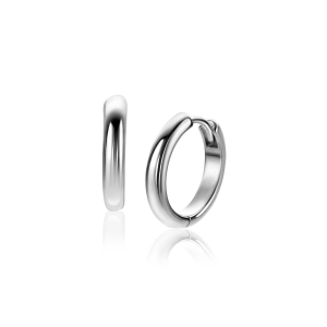 Zinzi zilveren gerhodineerde klapcreolen, half ronde buis, 16.5 x 3 mm Model zio2601 - 11115504