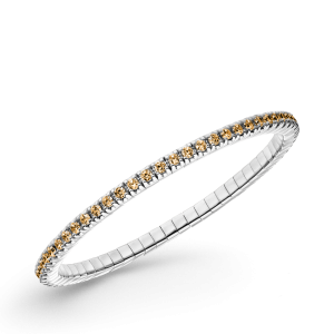 Dazzling Diamonds flexibele zilveren armband met Champagne kleurige zirkonia's 2.5 mm in maat 175 mm S - 11115538