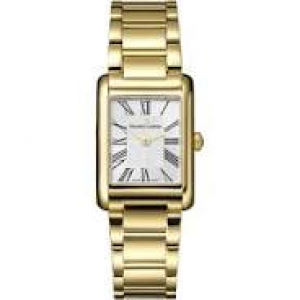 volledig staal PVD geel verguld Maurice Lacroix horloge, model Fiaba Square Quartz 34 mm, saffier glas en 5 atm WD, zilverkleurige wijzerplaat met romeinse indexen, FA1205-PVY02-110-1 - 11115547