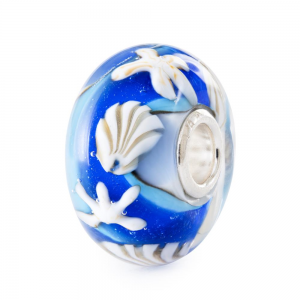 Zilveren Trollbeads kraal met muranoglas ; Aangespoelde schatten  refnr. tglbe-20461 - 11115556