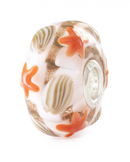 Zilveren Trollbeads kraal met muranoglas ; geleid door Golven, special edition  refnr. tglbe-20462 - 11115557