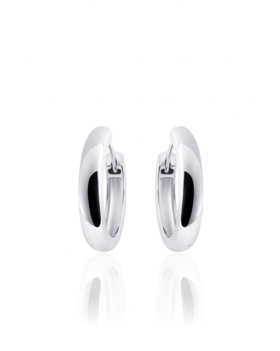 zilveren gerhodineerde en gepolijste klapcreolen 3 x 18 mm - 11115682