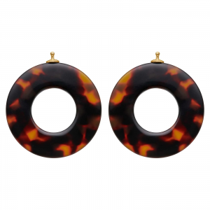 Heide Heinzendorff Zilveren geelvergulde  oorhangers voor oorringen, Acetaat ring Refnr. 22640015986 - 11115883