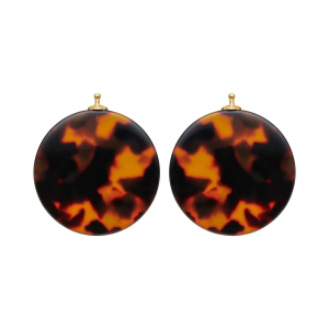 Heide Heinzendorff Zilveren geelvergulde  oorhangers voor oorringen, Acetaat schijf  30 mm Refnr. 22640025986 - 11115885