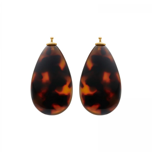 Heide Heinzendorff Zilveren geelvergulde  oorhangers voor oorringen, Acetaat druppel 20 x 30 mm Refnr. 22640035986 - 11115888