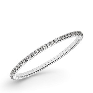zilver gerhodineerde Dazzling Color Flex armband, lengte 17,5 cm, met witte zirconias van 2,5 mm - 11115902