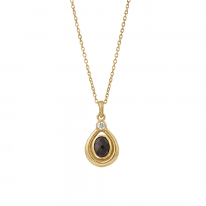 Rabinovich zilver vergulde collier; Blushing met een zwarte spinel en zirkonia. refnr.82802394 - 11115956