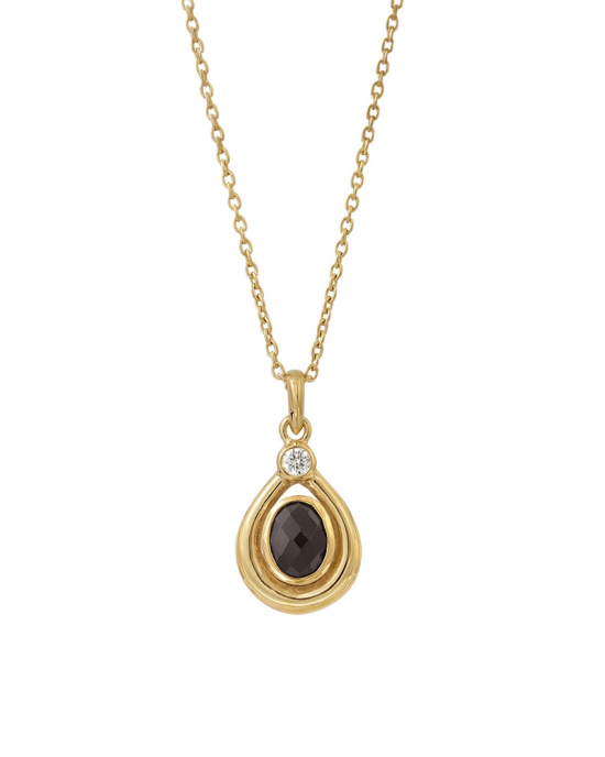 Rabinovich zilver vergulde collier; Blushing met een zwarte spinel en zirkonia. refnr.82802394 - 11115956