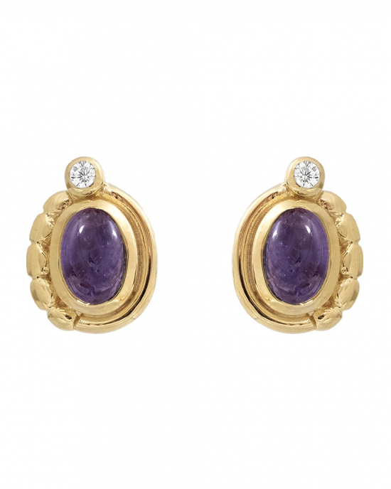 Rabinovich zilver vergulde oorsieraden; purple rain met ioliet. refnr.82405334 - 11115957