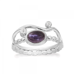 Rabinovich zilveren ring; purple rain met ioliet. refnr. 82403034 - 11115960