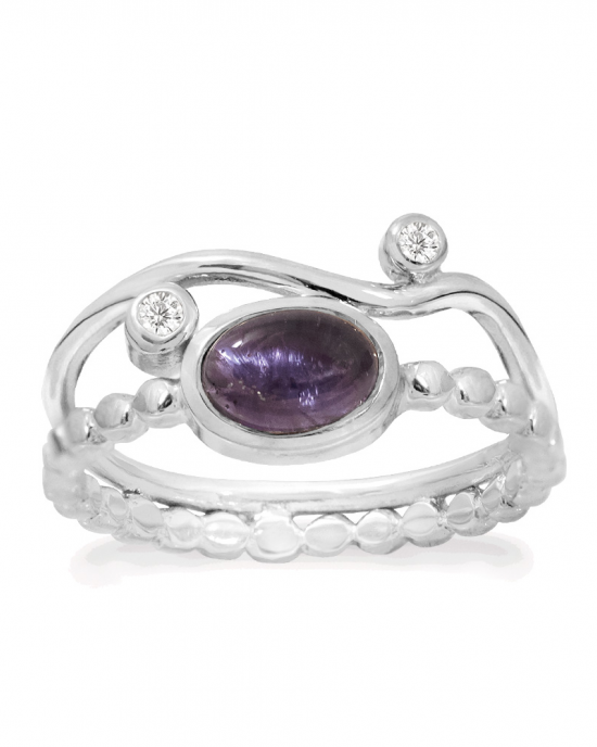 Rabinovich zilveren ring; purple rain met ioliet. refnr. 82403034 - 11115960