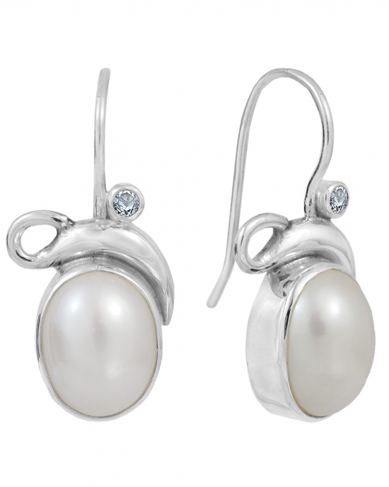 Rabinovich zilveren oorsieraden; Amaze; met cultivéparel, blauwe topaas refnr. 81404065 - 11115962