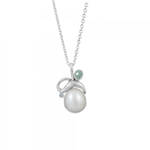 Rabinovich zilveren collier; Amaze; met cultivéparel, blauwe kwarts en blauwe topaas refnr. 81402065 - 11115963