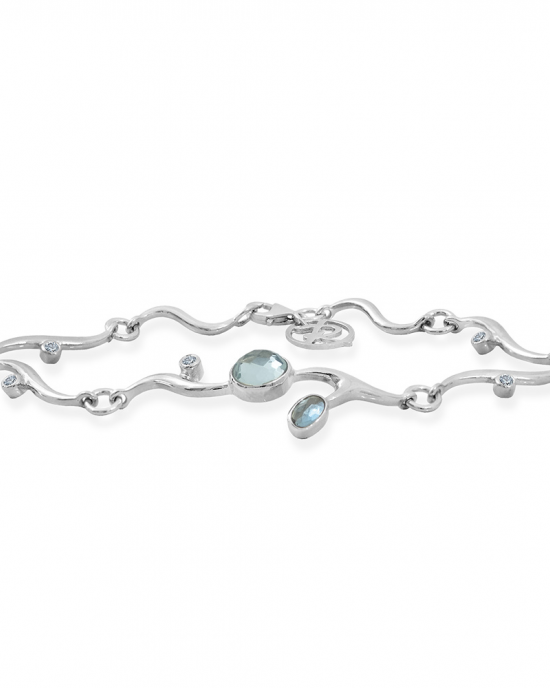 Rabinovich zilveren armband; Blend of blue; met blauwe kwarts en blauwe topaas refnr. 82701051 - 11115965