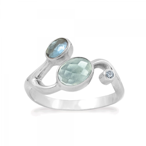 Rabinovich zilveren ring; Blend of blue; met blauwe kwarts en blauwe topaas refnr.82703051 - 11115966