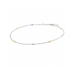 Boccia bicolor Titanium fantasie collier, ankerschakel met 8 x een peervormige grotere tussenschakel, 42 + 5 cm - 11116516