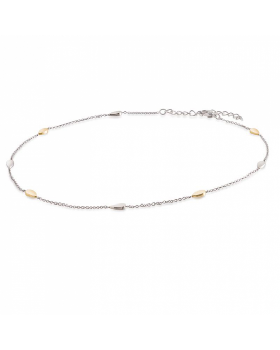 Boccia bicolor Titanium fantasie collier, ankerschakel met 8 x een peervormige grotere tussenschakel, 42 + 5 cm - 11116516