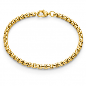 Boccia titanium fantasie armband, ronde venetiaanse stijl schakel, geheel geel verguld, model 03064-02 - 11115985