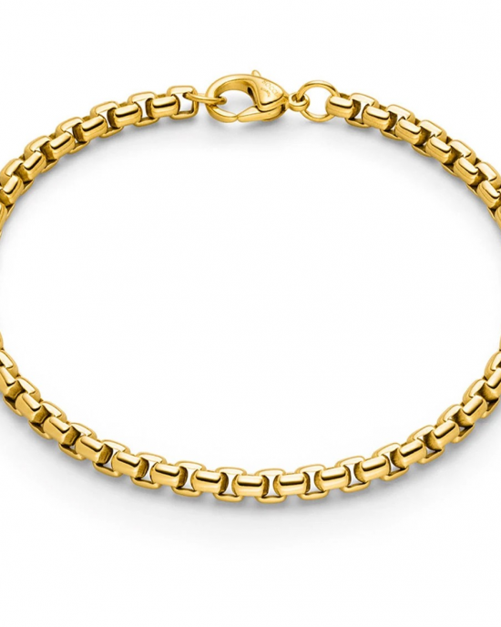 Boccia titanium fantasie armband, ronde venetiaanse stijl schakel, geheel geel verguld, model 03064-02 - 11115985