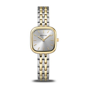 bicolor Bering horloge met bicolor band, een kussenvormige kast, zilverkleurige wijzerplaat en saffierglas, 17926-714 - 11115990
