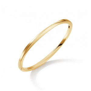 Boccia titanium bangle, geel verguld, rechte band met een twist, model 03011-03 - 11116024