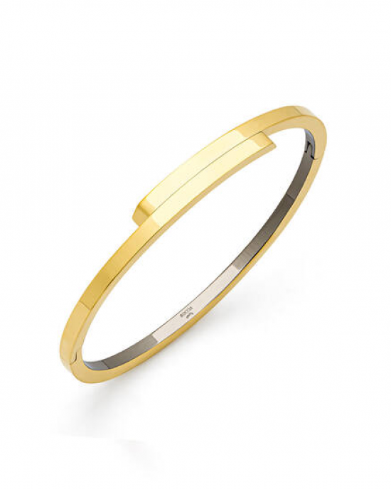 Boccia titanium bangle, geel verguld, strakke verspringende armband, model 03041-04 - 11116025