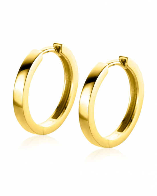 14 karaats gouden Zinzi gold klap oorringen, glad 17 x 2 mm. Refnr. zgo572 - 11116056