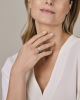 14 krt bicolor gouden ovale entourage ring, met Lab grown diamanten briljant geslepen, totaal 0.48 crt H/SI2 - 11116075