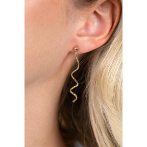 zilveren Zinzi fantasie oorstekersgeel verguld, lange spiraalvorm, ZIO2776G - 11116168