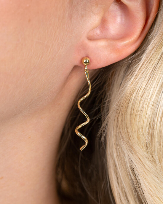 zilveren Zinzi fantasie oorstekersgeel verguld, lange spiraalvorm, ZIO2776G - 11116168